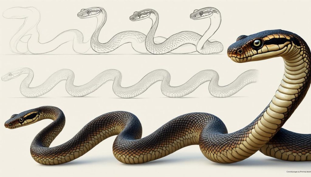 apprenez à dessiner un serpent facilement grâce à notre guide étape par étape, idéal pour les débutants et les passionnés de dessin.