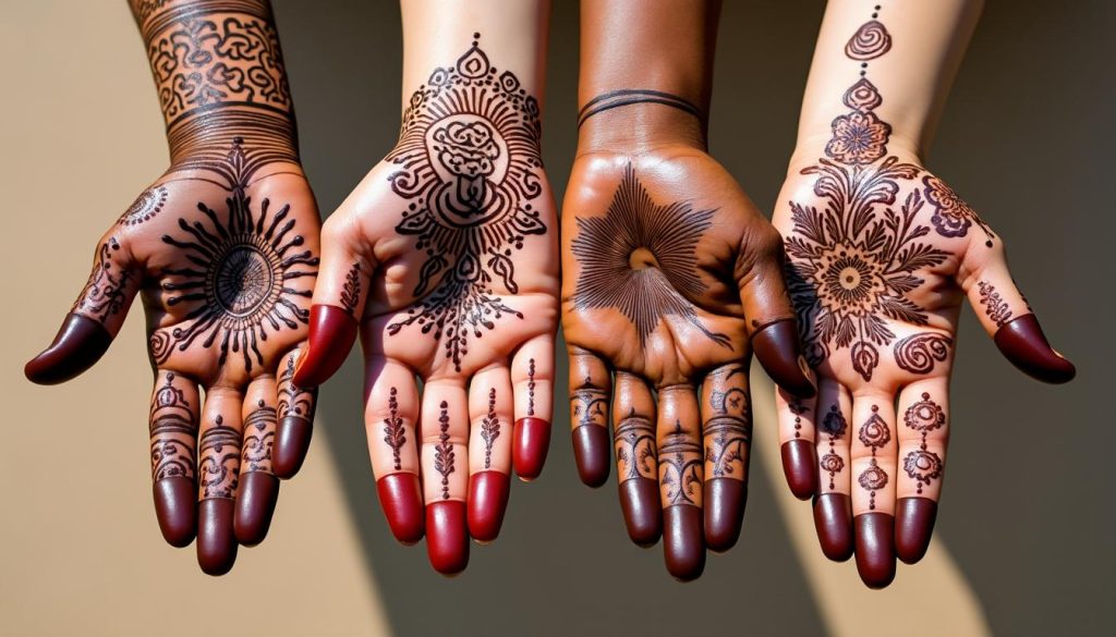 explorez une variété de styles mehndi pour embellir vos mains avec des motifs traditionnels et modernes, parfaits pour toutes les occasions.
