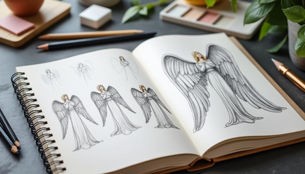 apprenez à dessiner un ange facilement grâce à notre guide étape par étape, idéal pour les débutants et les amateurs d'art.